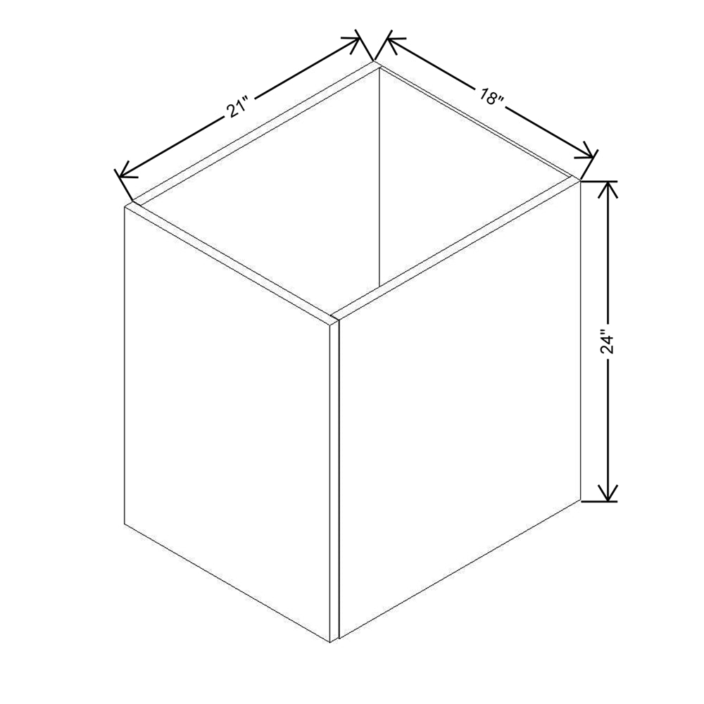 Modernform Cabinet Walnut 18" W X 24" H X 21" D Vanity Floating Full Height Single Door Cabinet